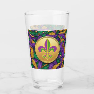 Mardi Gras Fleur de lis Glass