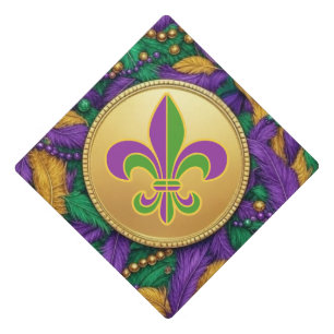 Mardi Gras Fleur de lis Graduation Cap Topper