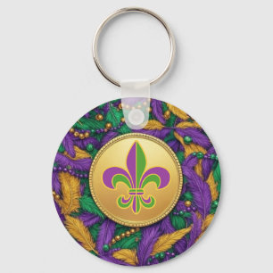 Mardi Gras Fleur de lis Keychain