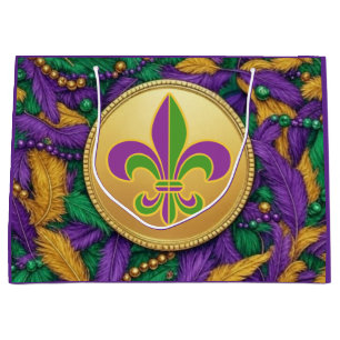 Mardi Gras Fleur de lis Large Gift Bag