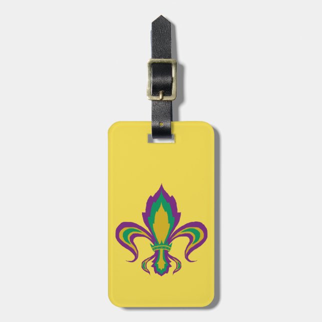 Mardi Gras Fleur De Lis Luggage Tag (Front Vertical)