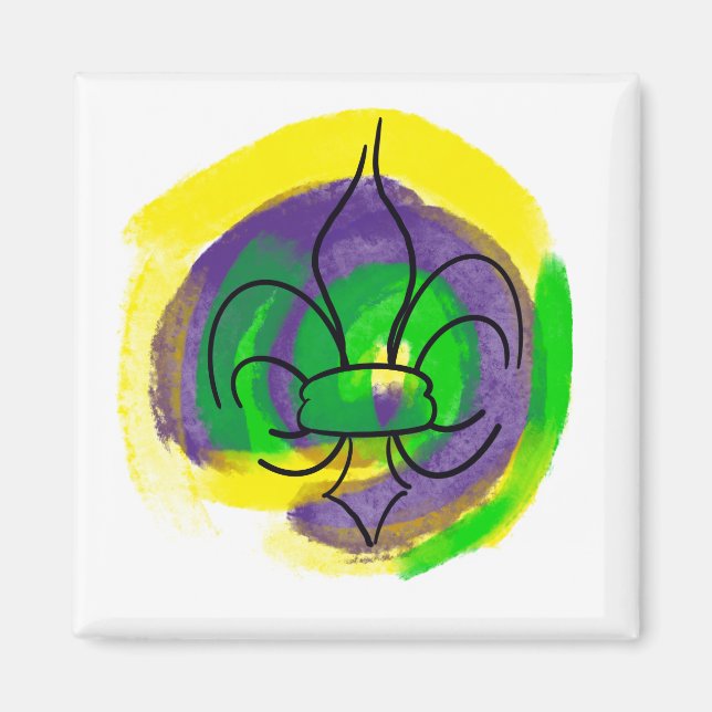 Mardi Gras Fleur De Lis Magnet (Front)