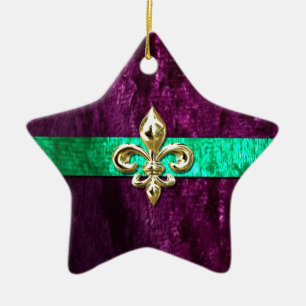 Mardi Gras Fleur De Lis New Orleans Ceramic Ornament