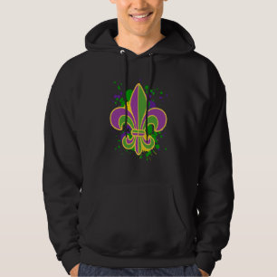 Mardi Gras Fleur De Lis Paint Splatter for men wom Hoodie