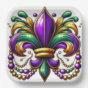 Mardi Gras Fleur de lis  Paper Plate