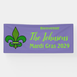 Mardi Gras Fleur de Lis Party Banner Decoration