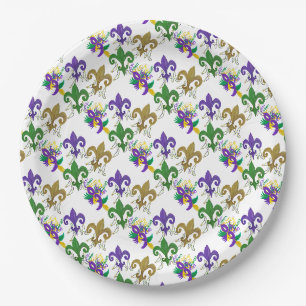 Mardi Gras fleur de lis party Paper Plate