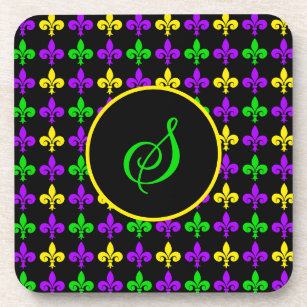 Mardi Gras Fleur de Lis Pattern Coaster