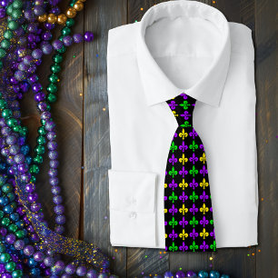 Mardi Gras Fleur de Lis Pattern  Tie