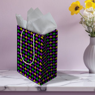 Mardi Gras Fleur de Lis Pattern  Tissue Paper Medium Gift Bag