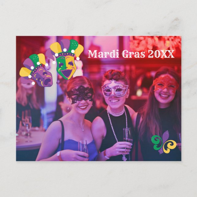 Mardi Gras Fleur De Lis Photo Postcard (Front)