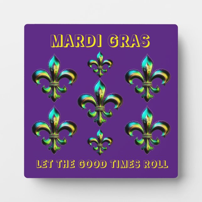 Mardi Gras Fleur De Lis Plaque (Front)