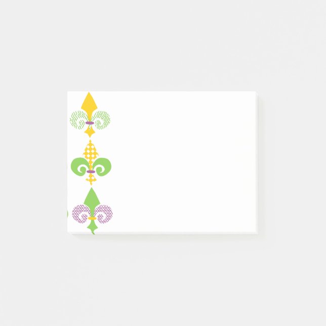 Mardi Gras Fleur de Lis Post-it Notes (Front)