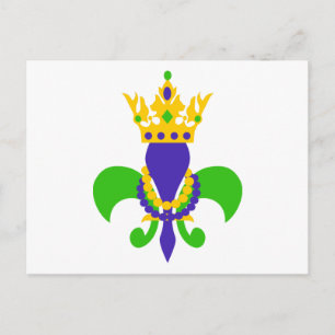 Mardi Gras Fleur de Lis Postcard