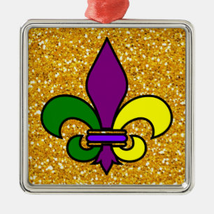 Mardi Gras - Fleur de Lis - SRF Metal Ornament