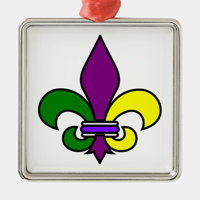 Mardi Gras - Fleur de Lis - SRF Metal Ornament (Front)