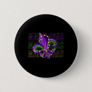 Mardi Gras Fleur De Lis Symbol Louisiana Carnival 2 Inch Round Button