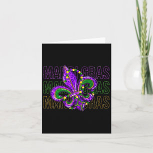 Mardi Gras Fleur De Lis Symbol Louisiana Carnival Card