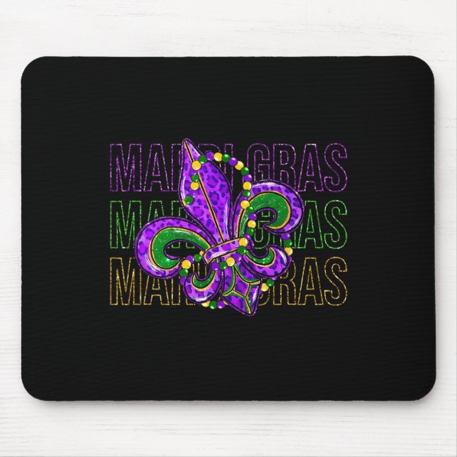 Mardi Gras Fleur De Lis Symbol Louisiana Carnival  Mouse Pad (Front)
