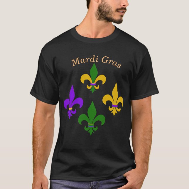 Mardi Gras Fleur de Lis  T-Shirt (Front)