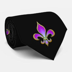 Mardi Gras Fleur De Lis Tie