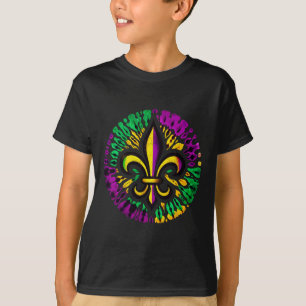 Mardi Gras Fleur De Lis Tie Dye Men Women Carnival T-Shirt