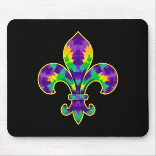 Mardi Gras Fleur De Lis Tie Dye New Orleans Mouse Pad