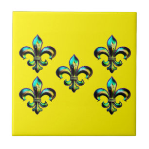 Mardi Gras Fleur De Lis  Tile
