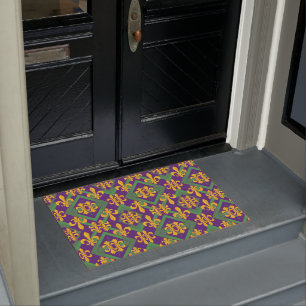 Mardi gras fleur di Lis  Doormat