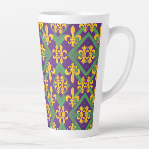 Mardi gras fleur di Lis Latte Mug