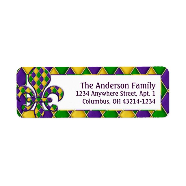 Mardi Gras Fleur Harlequin Pattern (Front)