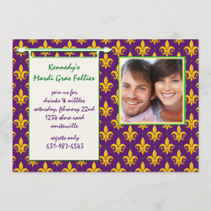Mardi Gras Follies Photo Invitation