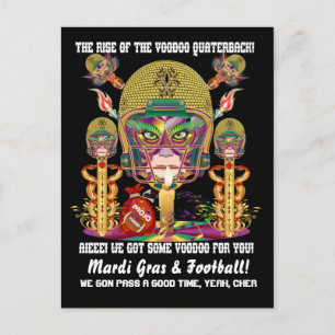 Mardi Gras Football Postcard