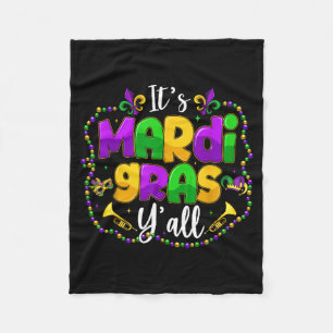 Mardi Gras For Women Kids Design Fleece Blanket