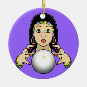 Mardi Gras Fortune Teller Ceramic Ornament