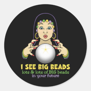 Mardi Gras Fortune Teller Classic Round Sticker