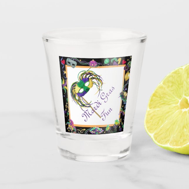 Mardi Gras Fun Shot Glass (Front)
