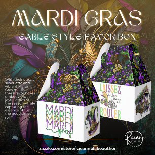 Mardi Gras Gable Favor Box