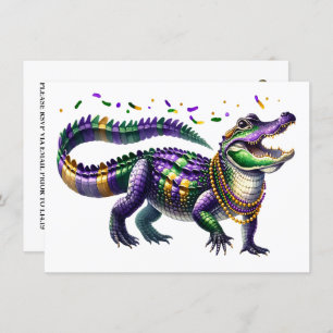 Mardi Gras Gator Invitation