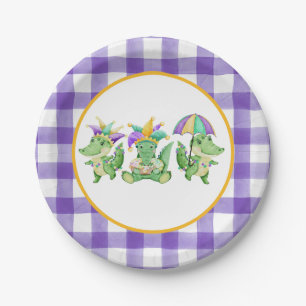 Mardi Gras Gator Party Paper Plate