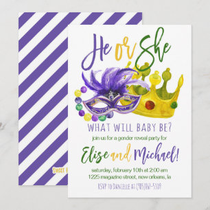 Mardi Gras Genre Reveillez Invitation
