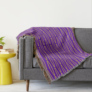 Mardi Gras Geometric Repeat  Throw Blanket