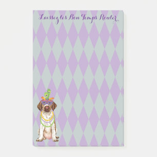 Mardi Gras German Wirehaired Pointer Post-it Notes