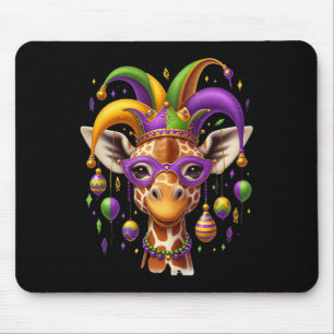 Mardi Gras Giraffe  Mouse Pad