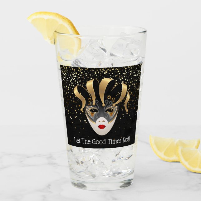 Mardi Gras Glass-Let The Good Times Roll Glass (Front Ice)