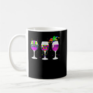 Mardi Gras Glass Of Wine Funny Drinking Wine For M Coffee Mug