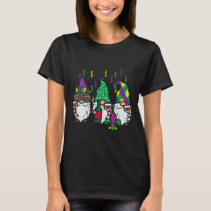 Mardi Gras Gnomes Funny Outfit Gnomies Squad Tee W