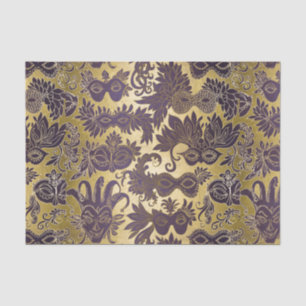 Mardi Gras Gold and Purple Masks Tissue Paper