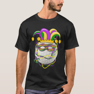 Mardi Gras Golf Costume Mardi Gras Beads Jester Ha T-Shirt