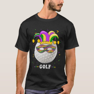 Mardi Gras Golf Costume Mardi Gras Jester Hat Golf T-Shirt